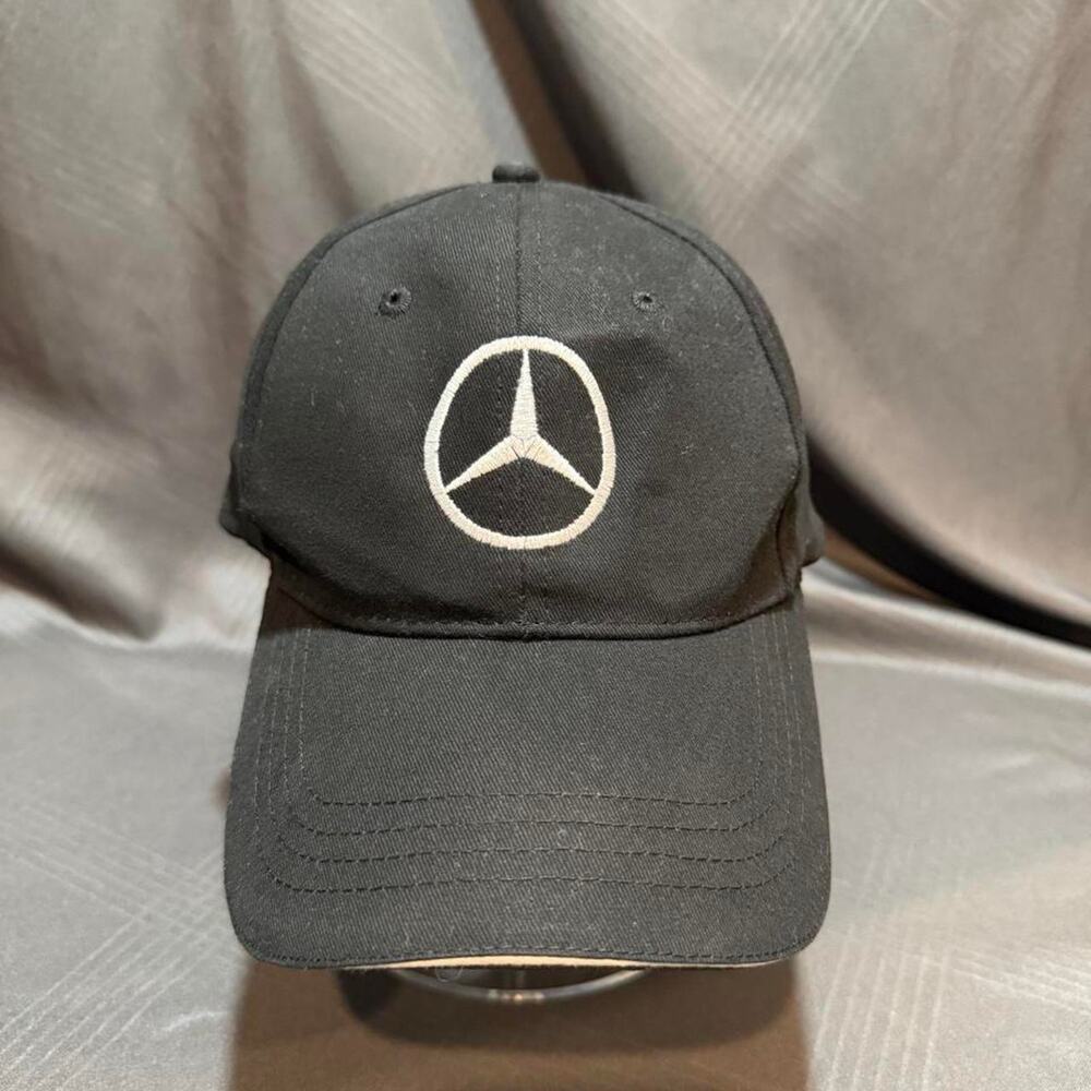 Black mercedes benz baseball cap by